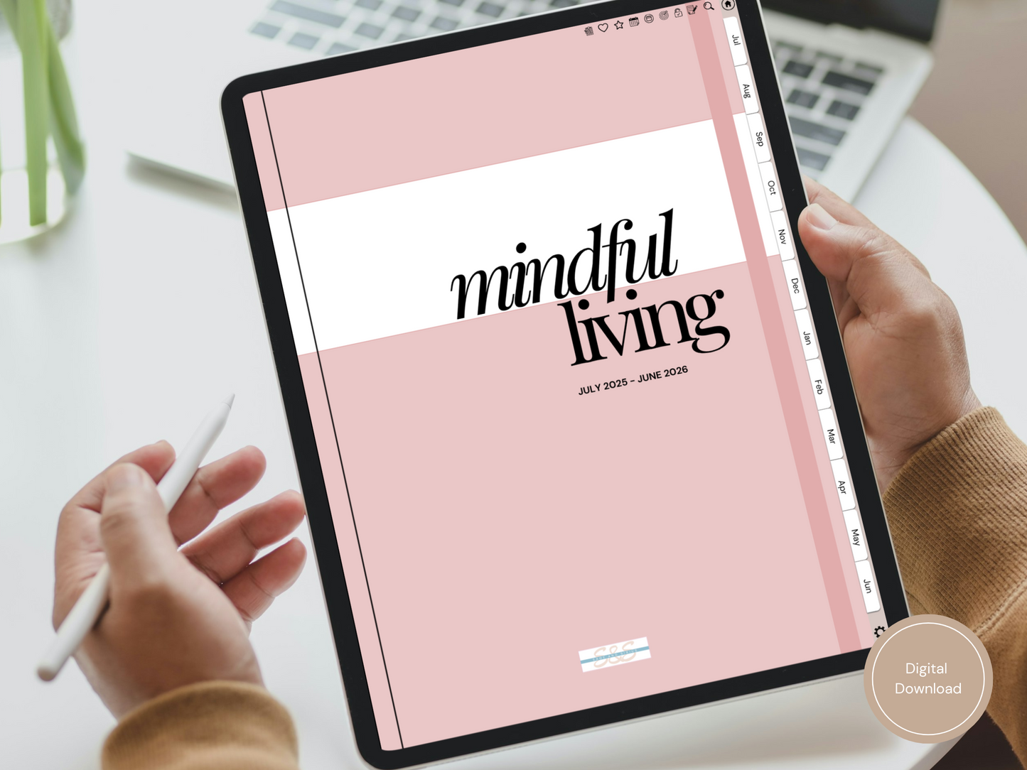 Mindful Living Daily Digital Planner - Midyear (Jul 2025 – Jun 2026) - By Sage and Sirius