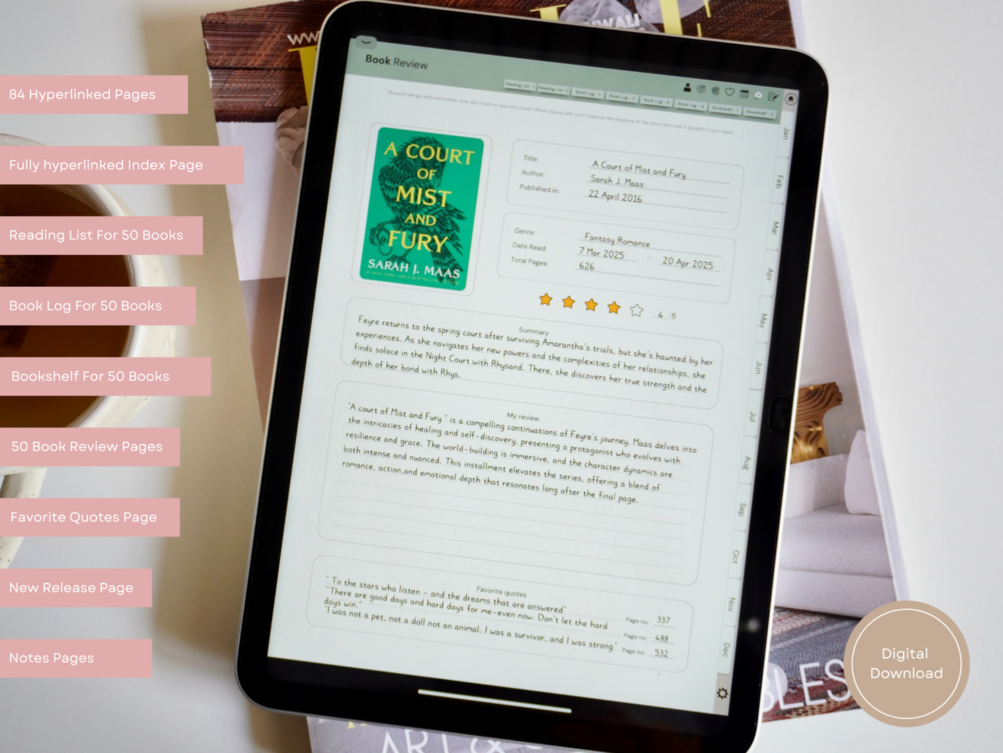 Mindful Reading Digital Journal