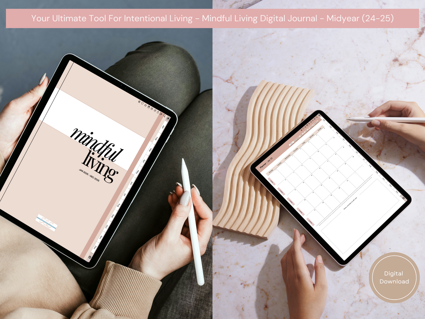 Mindful Living Digital Journal and Planner - 2025 By Sage and Sirius