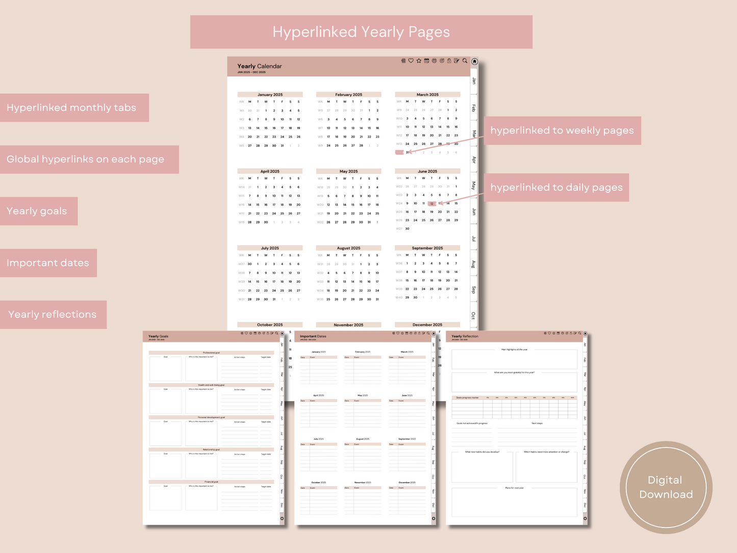 Mindful Living Digital Journal and Planner - 2025 By Sage and Sirius