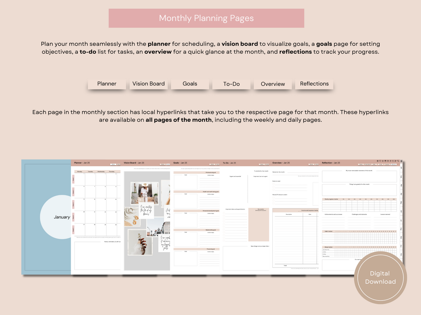 Mindful Living Digital Journal and Planner - 2025 By Sage and Sirius