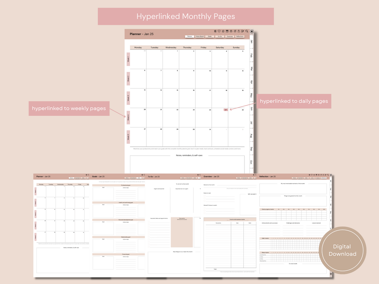 Mindful Living Digital Journal and Planner - 2025 By Sage and Sirius