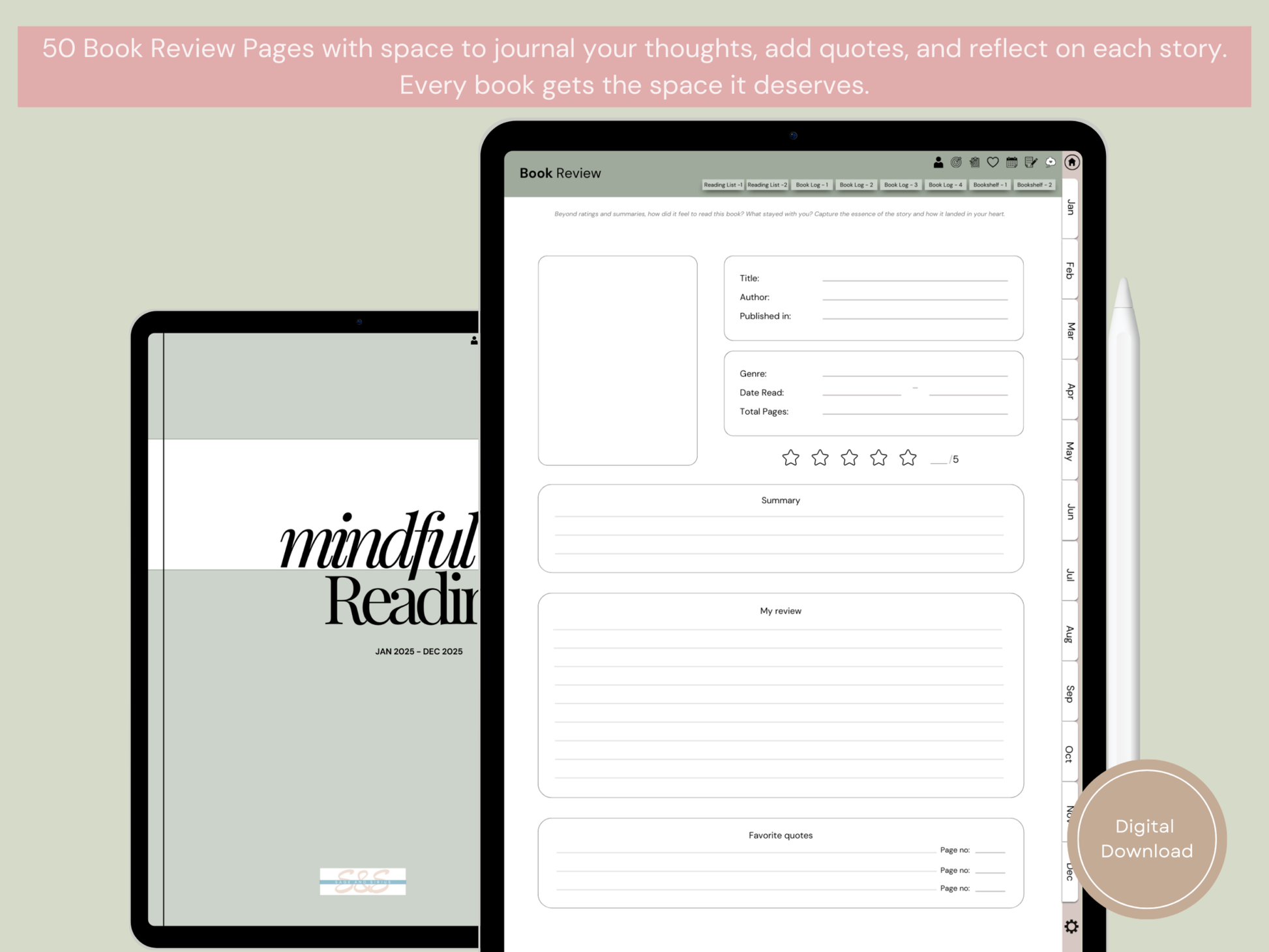 Mindful Reading Digital Journal